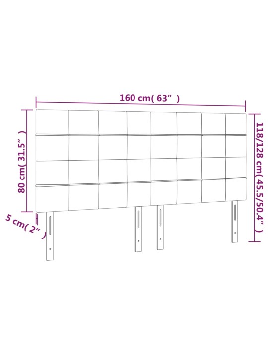 Čelo postele 4 ks krémové 80 x 5 x 78/88 cm textil
