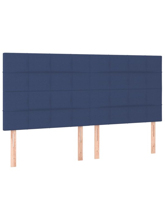 Čelo postele 4 ks modré 80 x 5 x 78/88 cm textil