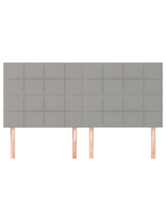 Čelo postele 4 ks světle šedé 90x5x78/88 cm textil