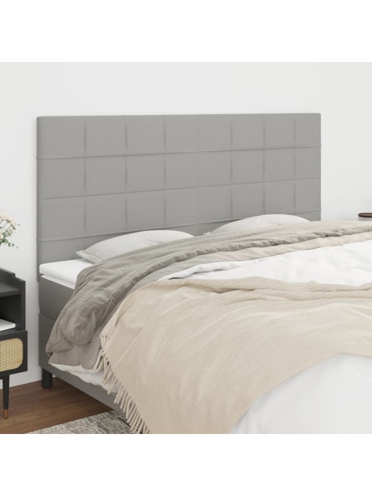 Čelo postele 4 ks světle šedé 90x5x78/88 cm textil