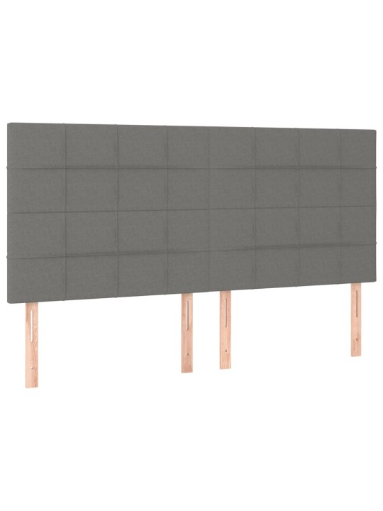 Čelo postele 4 ks tmavě šed 90x5x78/88 cm textil