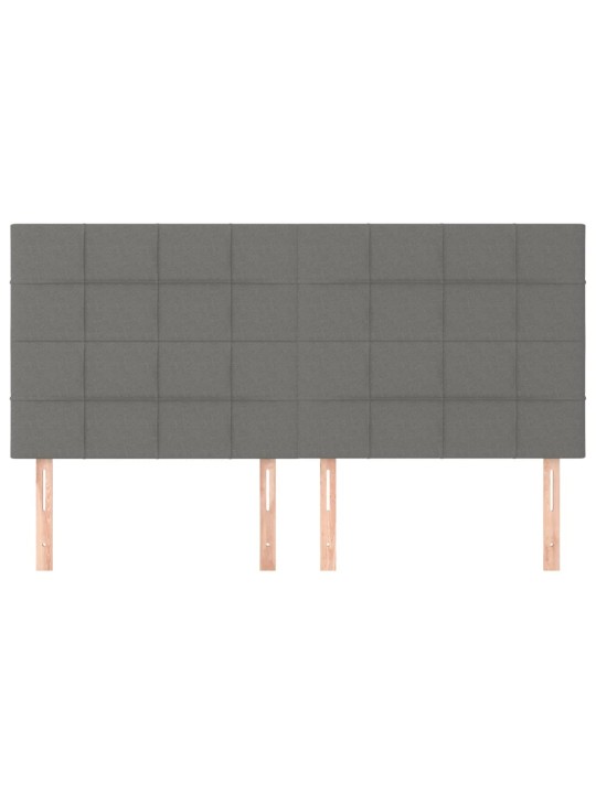 Čelo postele 4 ks tmavě šed 90x5x78/88 cm textil