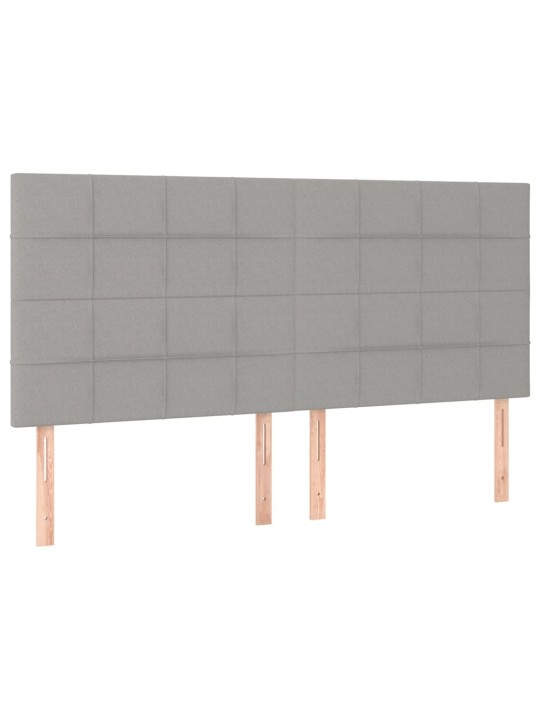 Čelo postele 4 ks světle šedé 100 x 5 x 78/88 cm samet