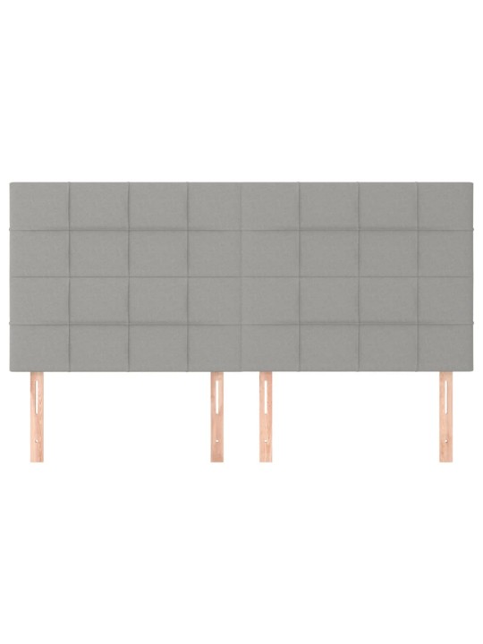 Čelo postele 4 ks světle šedé 100 x 5 x 78/88 cm samet