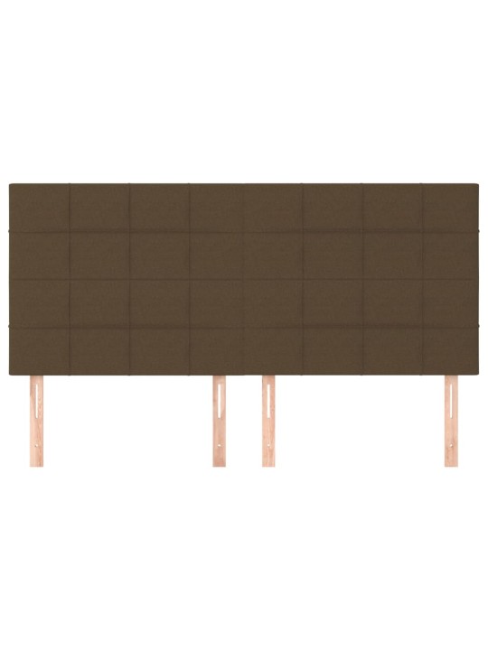 Čelo postele 4 ks tmavě hnědé 100x5x78/88 cm textil