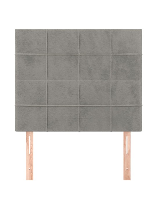 Čela postele 2 ks světle šedá 80x5x78/88 cm samet