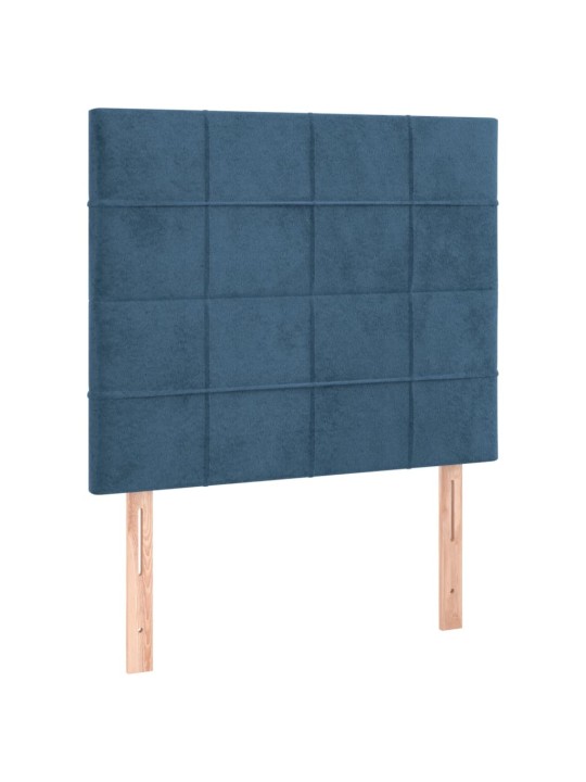 Čelo postele 2 ks tmavě modré 80 x 5 x 78/88 cm samet