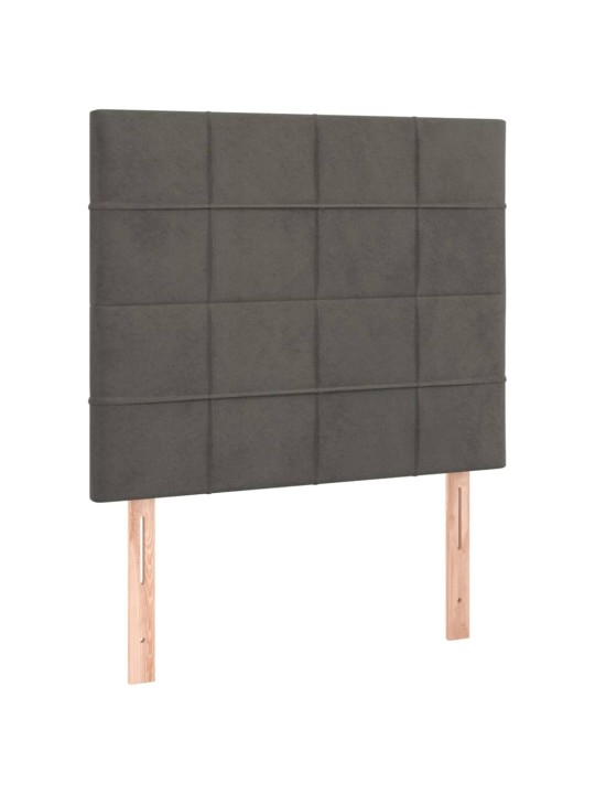 Čelo postele 2 ks tmavě šed 90x5x78/88 cm samet