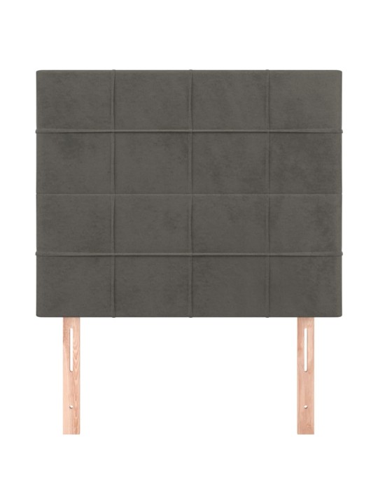 Čelo postele 2 ks tmavě šed 90x5x78/88 cm samet
