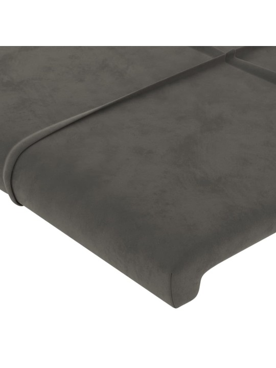 Čelo postele 2 ks tmavě šed 90x5x78/88 cm samet