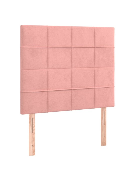 Čelo postele 2 ks růžové 100x5x78/88 cm samet