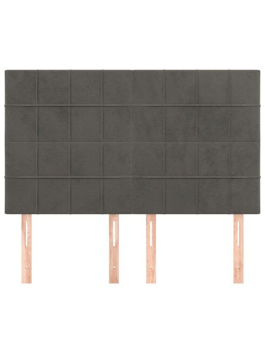 Čela postele 4 ks tmavě šedá 72 x 5 x 78/88 cm samet