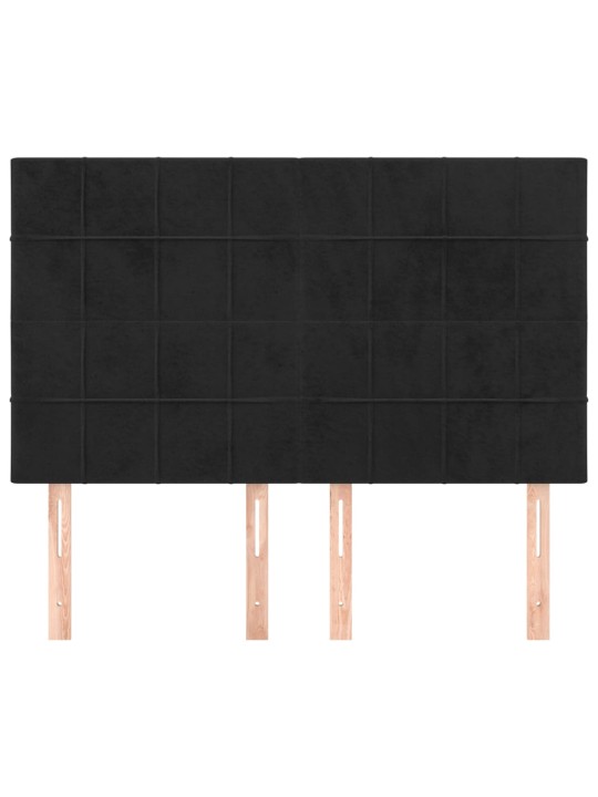 Čela postele 4 ks černá 72 x 5 x 78/88 cm samet