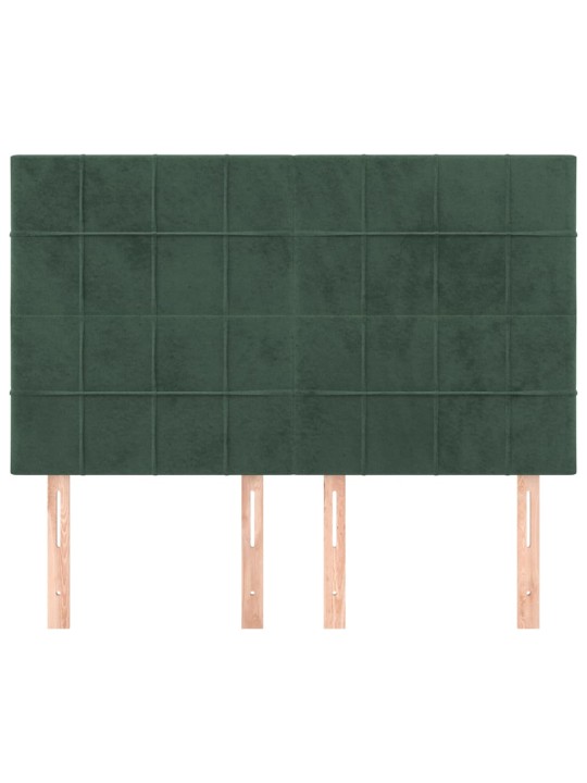 Čela postele 4 ks tmavě zelená 72 x 5 x 78/88 cm samet