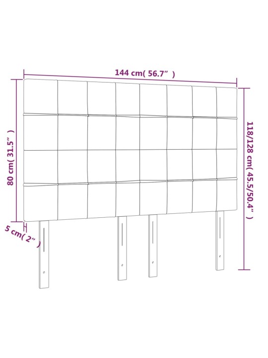 Čela postele 4 ks tmavě zelená 72 x 5 x 78/88 cm samet