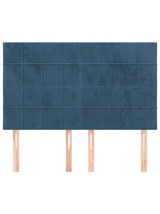 Čela postele 4 ks tmavě modrá 72 x 5 x 78/88 cm samet