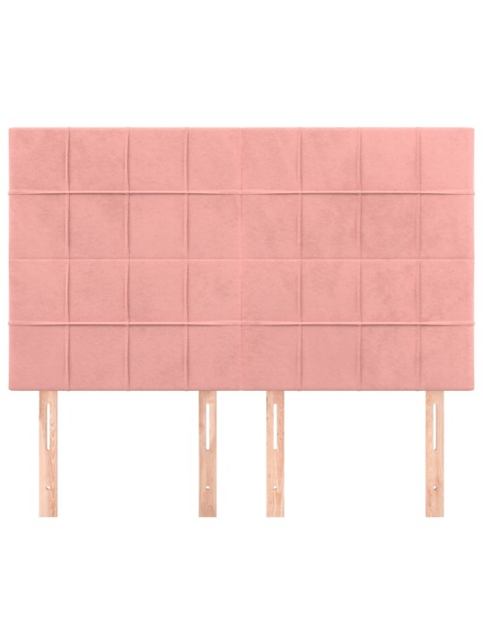 Čelo postele 4 ks růžové 72x5x78/88 cm samet