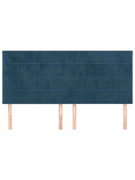 Čelo postele 4 ks tmavě modré 80 x 5 x 78/88 cm samet