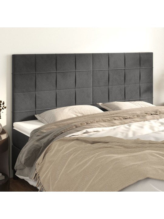Čelo postele 4 ks tmavě šed 90x5x78/88 cm samet