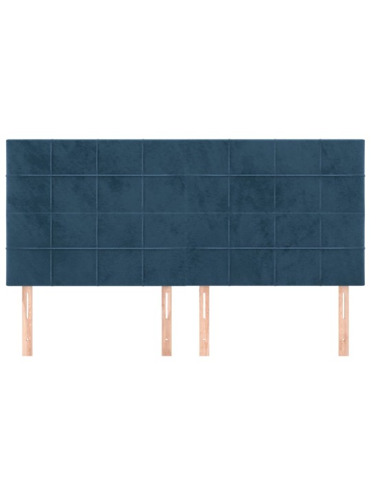 Čelo postele 4 ks tmavě modré 100x5x78/88 cm samet