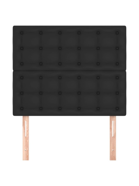 Čelo postele 2 ks černé 80 x 5 x 78/88 cm umělá kůže