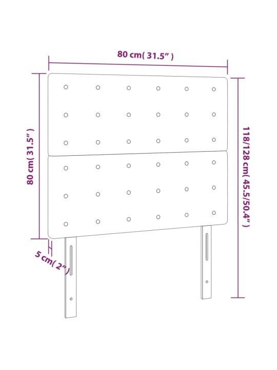 Čelo postele 2 ks černé 80 x 5 x 78/88 cm umělá kůže