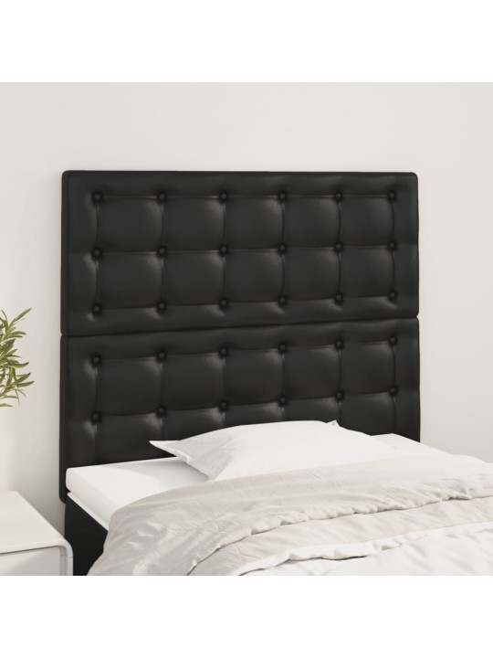 Čelo postele 2 ks černé 80 x 5 x 78/88 cm umělá kůže