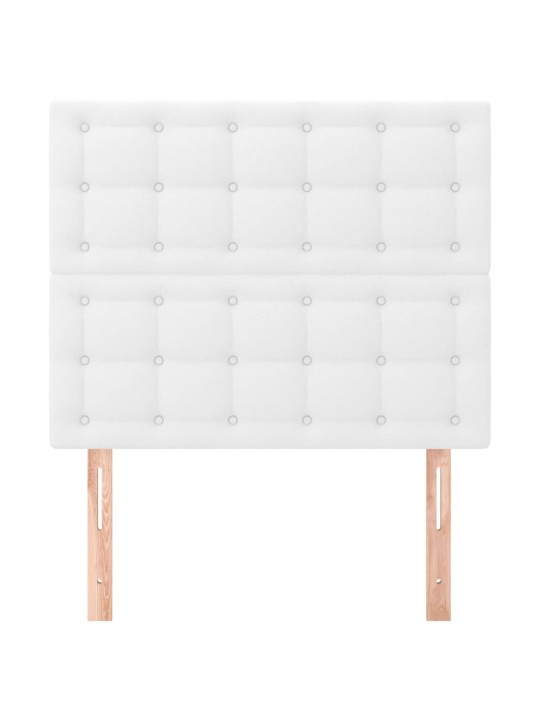 Čelo postele 2 ks bílé 80 x 5 x 78/88 cm umělá kůže