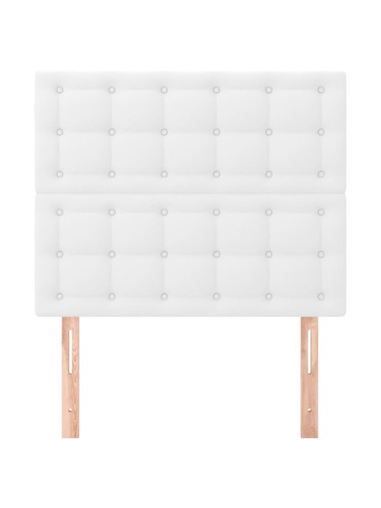 Čelo postele 2 ks bílé 100x5x78/88 cm umělá kůže