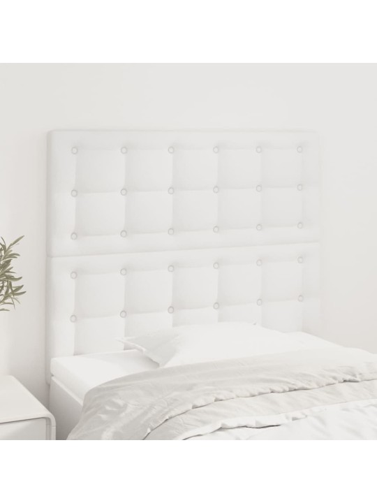 Čelo postele 2 ks bílé 100x5x78/88 cm umělá kůže