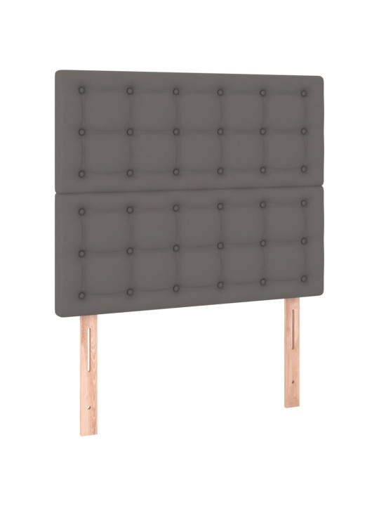 Čelo postele 2 ks šedé 100x5x78/88 cm umělá kůže
