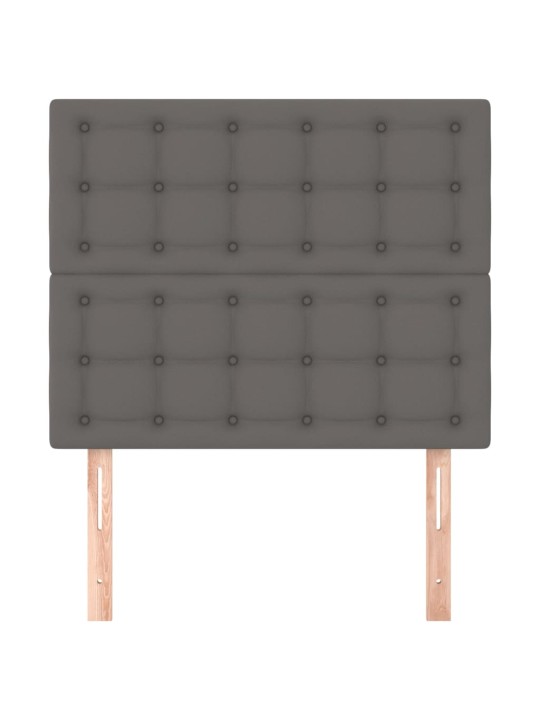 Čelo postele 2 ks šedé 100x5x78/88 cm umělá kůže