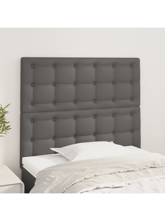 Čelo postele 2 ks šedé 100x5x78/88 cm umělá kůže