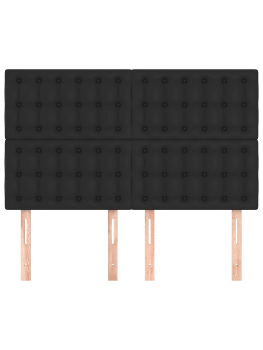 Čela postele 4 ks černá 72 x 5 x 78/88 cm umělá kůže