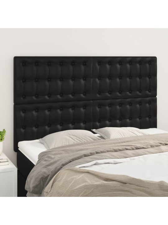 Čela postele 4 ks černá 72 x 5 x 78/88 cm umělá kůže