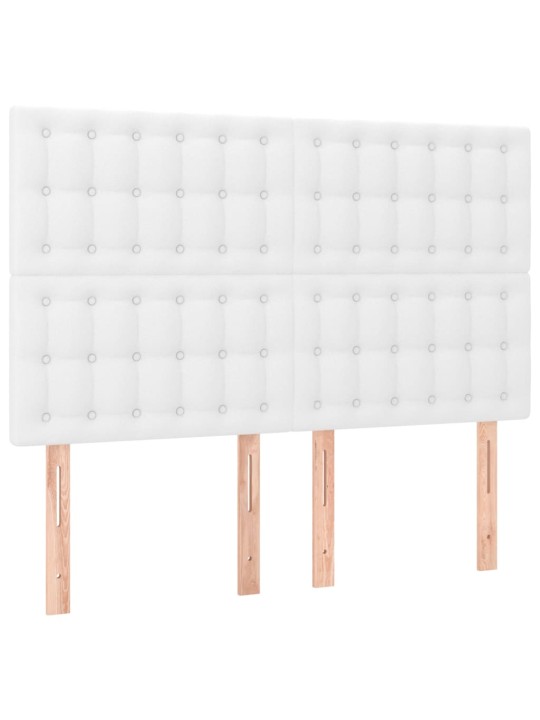 Čela postele 4 ks bílá 72 x 5 x 78/88 cm umělá kůže
