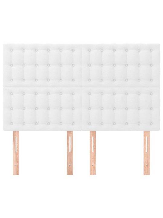 Čela postele 4 ks bílá 72 x 5 x 78/88 cm umělá kůže