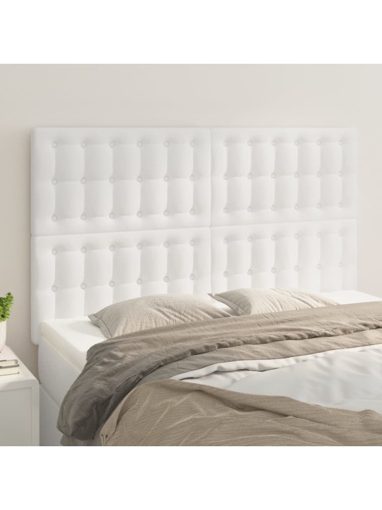 Čela postele 4 ks bílá 72 x 5 x 78/88 cm umělá kůže