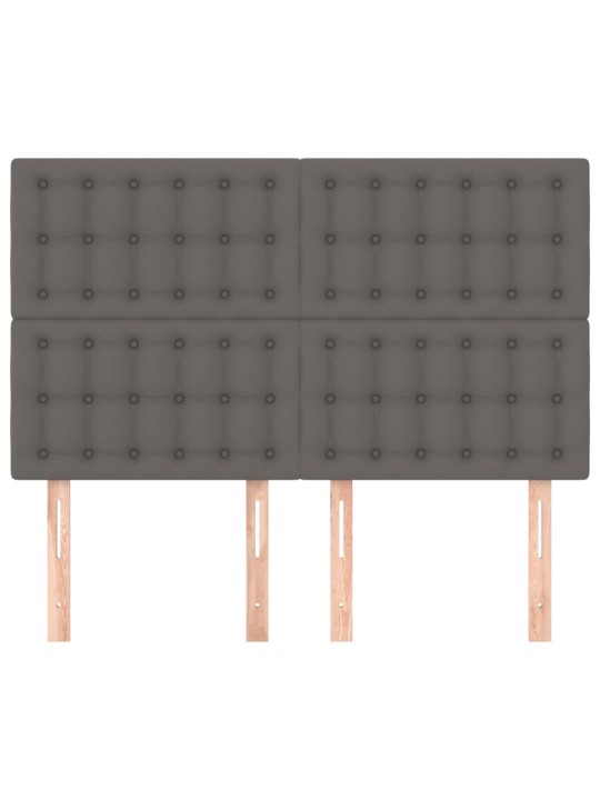 Čela postele 4 ks šedá 72 x 5 x 78/88 cm umělá kůže