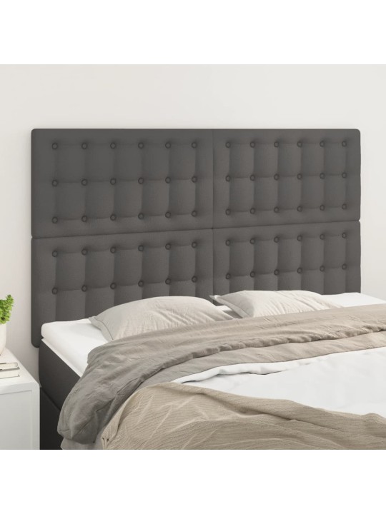 Čela postele 4 ks šedá 72 x 5 x 78/88 cm umělá kůže