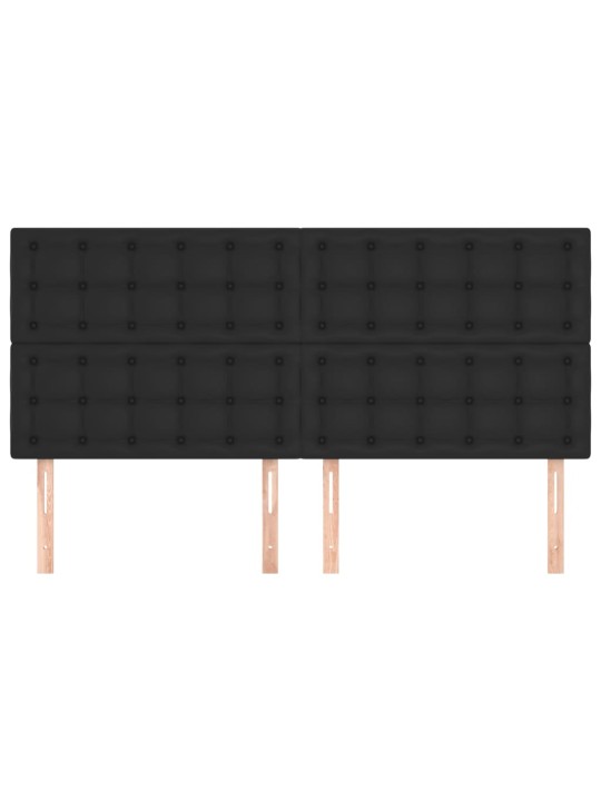Čelo postele 4 ks černé 80 x 5 x 78/88 cm umělá kůže