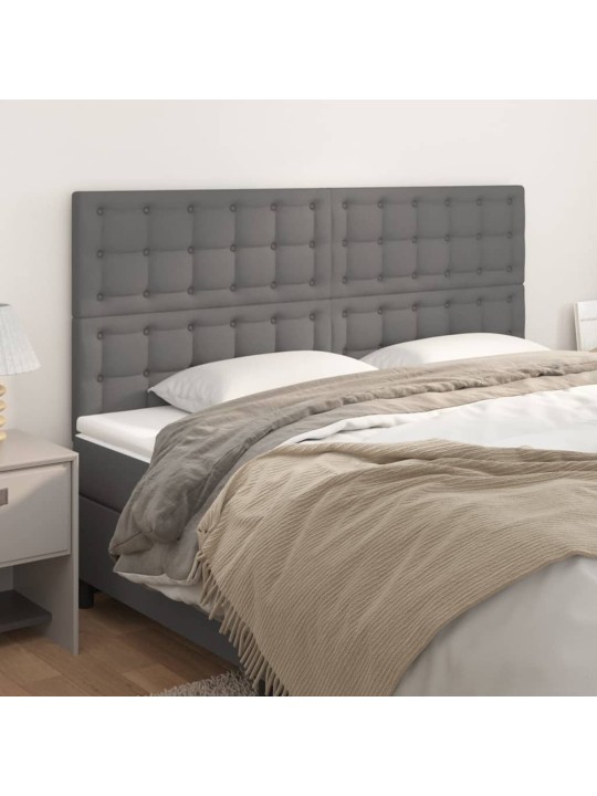 Čelo postele 4 ks šedé 80 x 5 x 78/88 cm umělá kůže