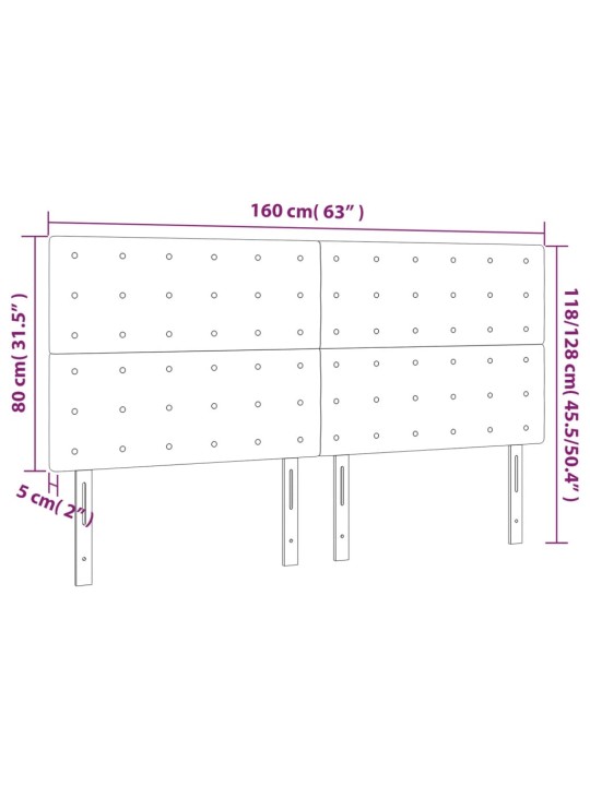 Čela postele 4 ks cappuccino 80x5x78/88 cm umělá kůže