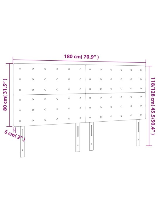 Čelo postele 4 ks bílé 90x5x78/88 cm umělá kůže