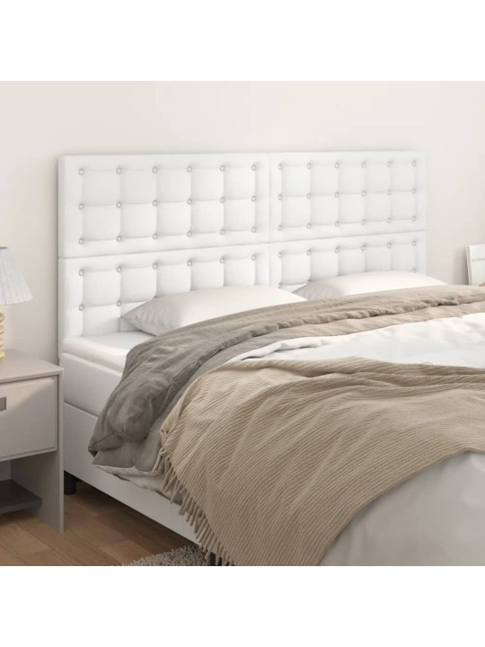 Čelo postele 4 ks bílé 90x5x78/88 cm umělá kůže