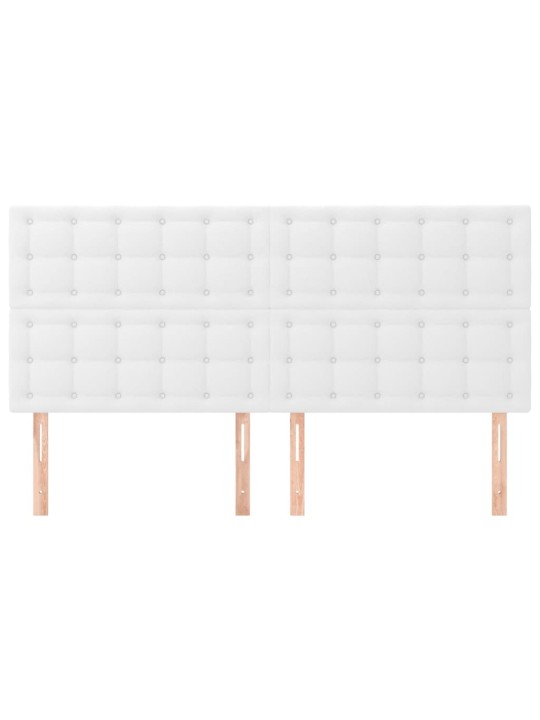 Čelo postele 4 ks bílé 100x5x78/88 cm umělá kůže