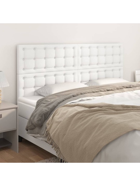 Čelo postele 4 ks bílé 100x5x78/88 cm umělá kůže