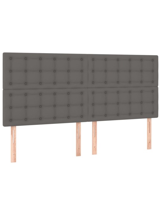 Čelo postele 4 ks šedé 100x5x78/88 cm umělá kůže