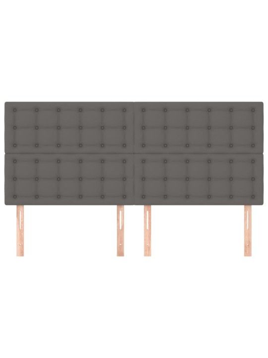 Čelo postele 4 ks šedé 100x5x78/88 cm umělá kůže