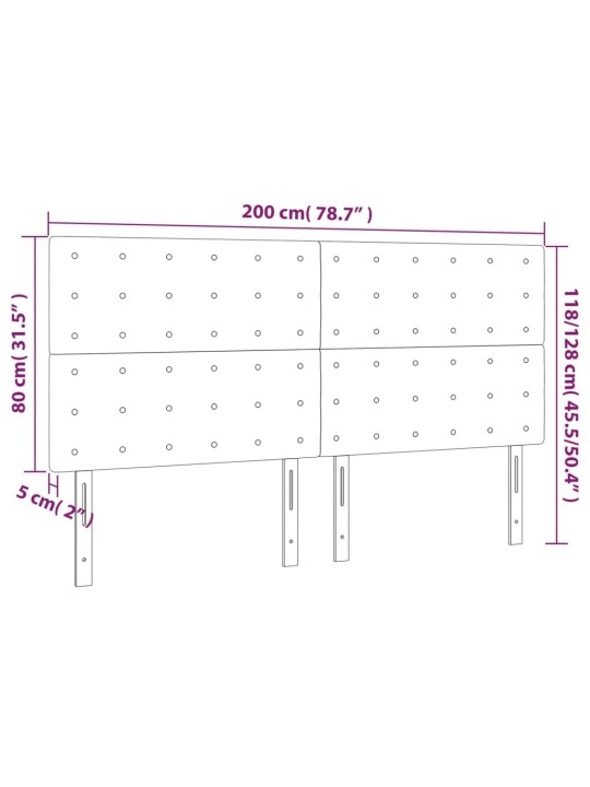Čela postele 4 ks cappuccino 100x5x78/88 cm umělá kůže